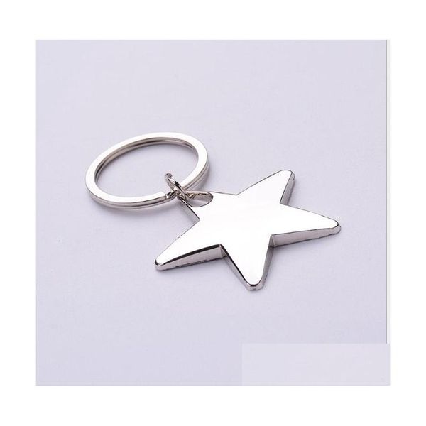 Porte-clés longes nouveauté en forme d'étoile porte-clés en métal logo personnalisé pour cadeaux livraison directe accessoires de mode Ot0Wa