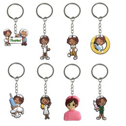 Keychains Lanyards Nurse Keychain Key Keys pour fête Favors Gift Car Bag Course Sac à dos