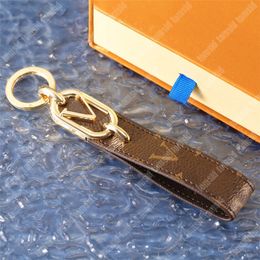 Keychains Lanyards Old Flowers Fashion Mens Designer Keychain Leather Keyring roestvrij staal Gold Silver Buckle Luxe Key Kains Auto Keyrings B Y240426 2627