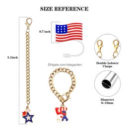 Keychains Lanyards Patriotic Us Flag St E Cap pour charme Accessoires Coupe 4e de la consommation de boissons Jy 30 40 oz Caps Ajouter des charmes drop deli otd6m