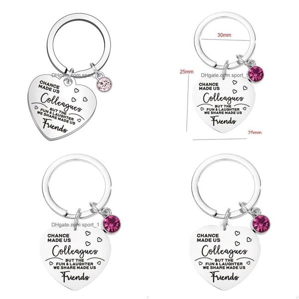 Porte-clés Longes Pêche Coeur Porte-clés Pendentif En Acier Inoxydable Diamant Porte-clés Collègues Amis Cadeau Porte-clés Drop Delivery Fa Dhpu8