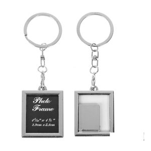 Sleutelchains lanyards gepersonaliseerde metalen legering inzet foto p o frame hart vierkant sleutelring sleutelhanger fob love claady cadeau drop deli otm5k