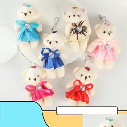 Porte-clés longes en peluche ours porte-clés sac pendentif dessin animé porte-clés anneau bijoux 12 cm poupée animale jouets mignon charmes accessoires B Dh2Uo