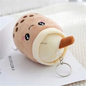 Keychains Lanyards Plush Doll Bubble Tea Keychain Fruit Tea Keyholder Boba Doll Plush Toys Kawaii Gevulde Boba Milk Tea Keyring Vriend