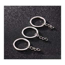 Sleutelchains lanyards gepolijste sier kleur 30 mm sleutelhanger sleutelhanger split ring met korte keten sleutelringen vrouwen mannen diy ketens accessorie dhr2f