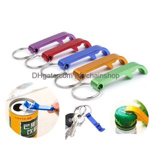 Porte-clés Longes Portable 4 En 1 Ouvre-bouteille Porte-clés Chaîne Porte-clés Porte-clés En Métal Bière Bar Outil Griffe Cadeau Drop Delivery Fashi Dh42K