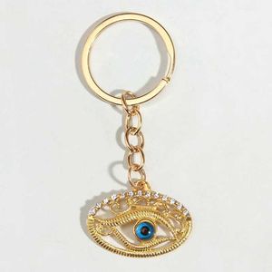 Keychains Lonyards Punk ENAMEL KEYCHAIN HOLLOW Eye Key Ring Round Couple Key Chains For Women Men Sac à main Accessoires Clés de voiture