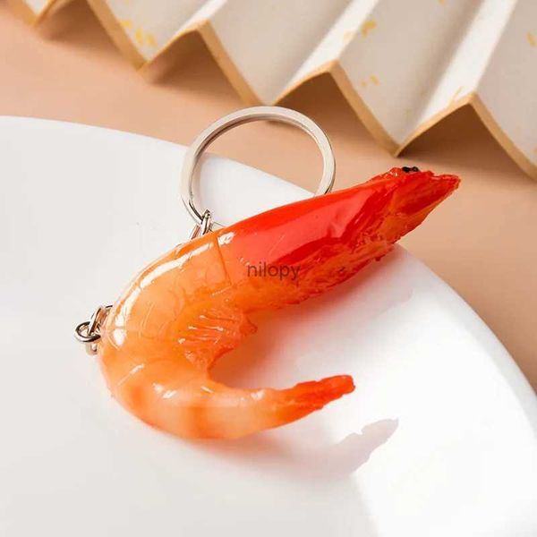 Llaves de llaves PVC Keychain Alitas de pollo con pollo Simulación de langosta Simulación Alimento Almas para regalos creativos de boutique