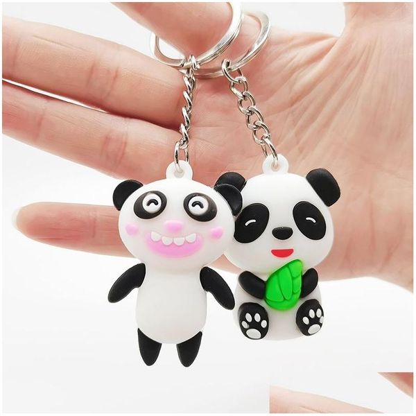 Porte-clés Longes Pvc Panda Cartoon Porte-clés Pendentif Promotion Cadeau Porte-clés Accessoires De Mode Porte-clés Drop Delivery Dhgjd