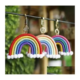 Keychains lanyards regenboog voor vrouwen boho handgemaakte sleutelhouder sleutelring rame tas charme auto hangende sieraden geschenken 11 stijlen keuze dr dh81i