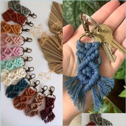 Porte-clés Lanyards Rame Fringe Keychain - Boho Bridal Wedding Shower Decor Gifts Under 5 Rames Tassel Key Chain Drop Delivery 2021 Dhfbw