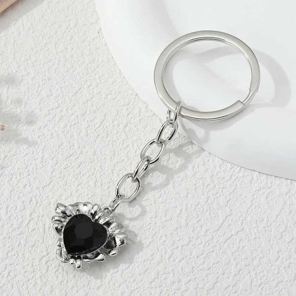 Kekandains Lonyards Romantic Crystal Hearts Love Love Key Rings For Women Girls Friendship Gift Handbag Decoration Bijoux fait à la main Q240403
