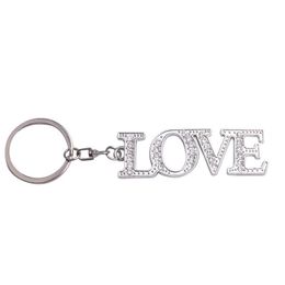 Keychains Lonyards Lettre de diamant romantique Keychain Pendant Metal Love Courte des clés Couple Key Chain Pendants Accessoires de mode Cadeaux Dhhfj