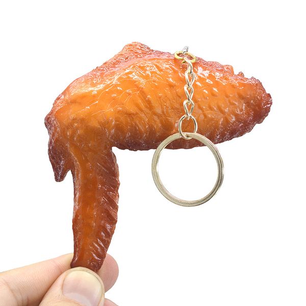 Keychains Lonyards Simulate Food Pvc Orleans Wing Chicken Children Juch Joueur Children Childrens Toy Model Key