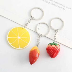 Keychains Lanyards Simulation Potate douce citron strobrberry keychain femme hommes enfants clés de clés cadeaux accessoires