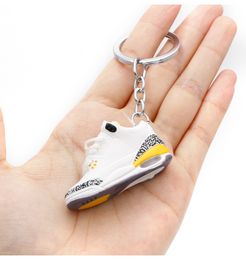 Sleutelhangers Lanyards Sneakers Sleutelhanger Trend Paartas Ornament 3D Stereo Mini Basketbalschoenen Hanger Autosleutelring Drop Delivery 2022 0B