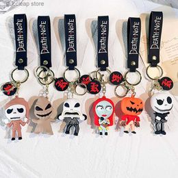 Sleutelhangers Lanyards The Nightmre Before Christmas Sleutelhanger Sieraden Jack Skellington Sally Sile Hanger Sleutelhanger Autosleutelhanger Accessoires Y240316