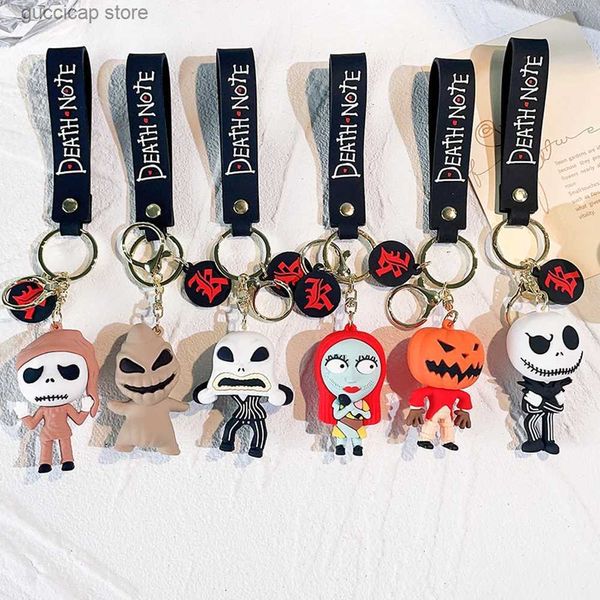 Porte-clés Longes Le Cauchemar avant Noël Porte-clés Bijoux Jack Skellington Sally Sile Pendentif Porte-clés Porte-clés De Voiture Accessoires Y240316