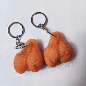 Porte-clés Lanyards Testicules uniques Porte-clés Amusant Ludique Pendentif d'organe génital masculin Cool Porte-clés Cadeau pour hommes et femmes Accessoire de clé de voiture à la mode 231208