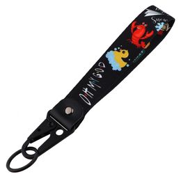 Llaveros Lanyards Varios tipos de dibujos animados Cool Key Tag Bordado Fobs para motocicletas Coches Bolsa Mochila Llavero Moda Anillo Gi Ottgz