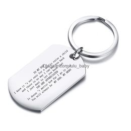 Porte-clés Longes Vnox Fête des Pères Cadeau Porte-clés Hommes En Acier Inoxydable Porte-clés Pendentif Personnaliser À Papa Grand-père Géométrique Keychai Dhfqp