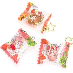 Porte-clés longes Vograce forme personnalisée sac de bonbons gonflable Shaker charme Anime Transparent acrylique bonbons porte-clés 231025