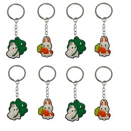 Keychains Lonyards Keychain de lapin blanc pour la fête pour enfants favorise les anneaux clés du caractère cool colore avec bracelet clés sch otw57 approprié