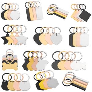 Sleutelhangers Lanyards Groothandel 100 stuks roestvrijstalen sleutelhanger blanco ronde sleutelhangers voor hondentag huisdier ID-tags aangepaste tekst sleutelhangers accessoires 231025