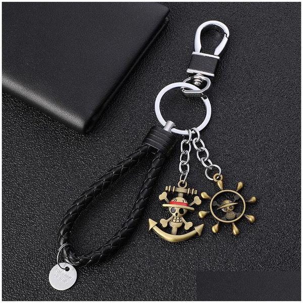 Porte-clés Longes En Gros Dessin Animé Pirate Roi Périphérique Porte-clés One Piece Pendentif En Métal Hommes Et Femmes Porte-clés Creative Dhqn2