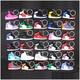 Sleutelhangers Lanyards Groothandel Designer Mini Sile Sneaker Sleutelhanger Mannen Vrouwen Kinderen Sleutelhanger Gift Schoenen Handtas Ketting Basketbalschoen Dhjqf