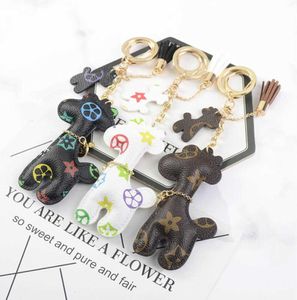 Keychains lanyards groothandel mode sleutelhanger schattig girafpatroon pu lederen sleutelhangers auto accessoires sleutelring lanyard portemonnee ketting touw