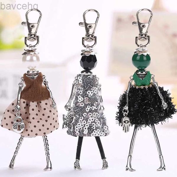 Keychains Lanyards Ylwhjj Doll Doll Handmade Lindo Charmo Keychain para mujeres Posting Parning Girls Fashion Jewelry Chains Accesorios Key Ring D240417