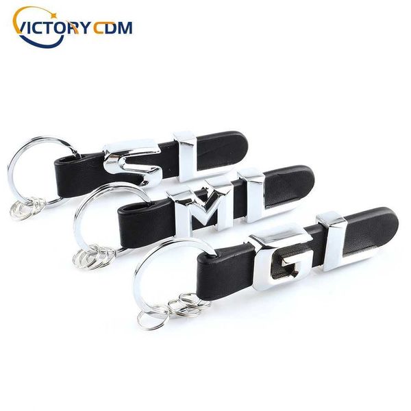 Keychains Lonyards en cuir en alliage zinc avec porte-clés et lettre pour Mercedes Benz GL SL ML CL Niveaux Q240403