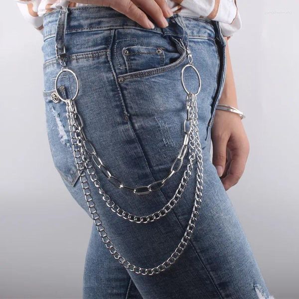 Cadena de punk en capas de llaves en los jeans pantalones mujeres espiga para hombres egir eboy harajuku grunge accesorios estéticos