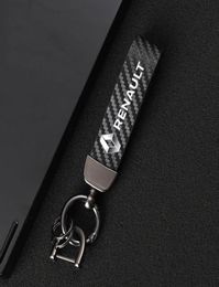 Keychains Car Keychain en cuir porte-clés à 360 degrés Rotation de clés en fer à cheval pour Renault Megane 2 3 4 Clio Duster Captur Accessoires1760532