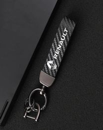 Keychains en cuir Car Keychain 360 degrés Rotation de clés en fer à cheval pour Renault Megane 2 3 4 Clio Duster Captur Accessoires5785856