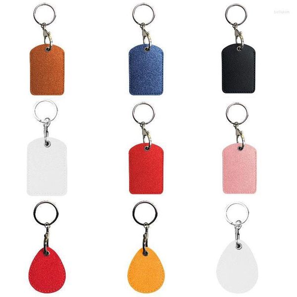 Keychains soporte para tarjetas de cuero llave llave anillo de llave de acceso de la puerta de acceso de la puerta