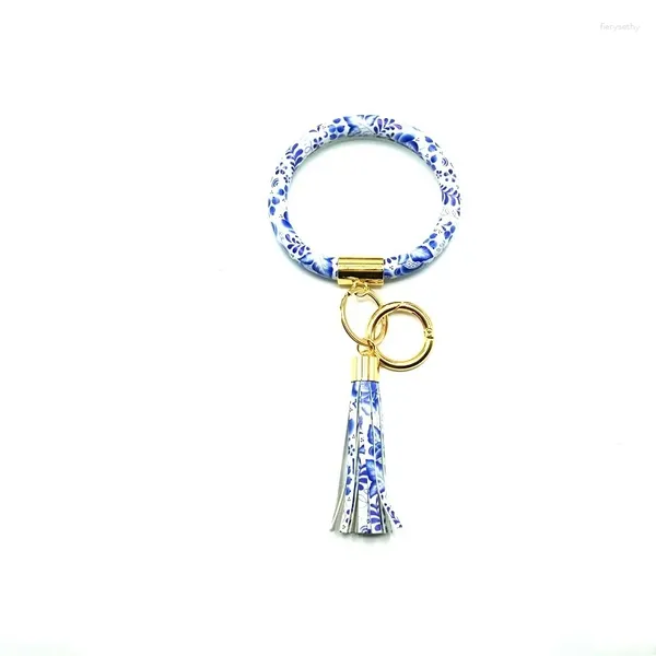 Porte-clés en cuir, bracelet, bracelet, pompon portable, mode, polyvalent, coloré, cadeau pour femme
