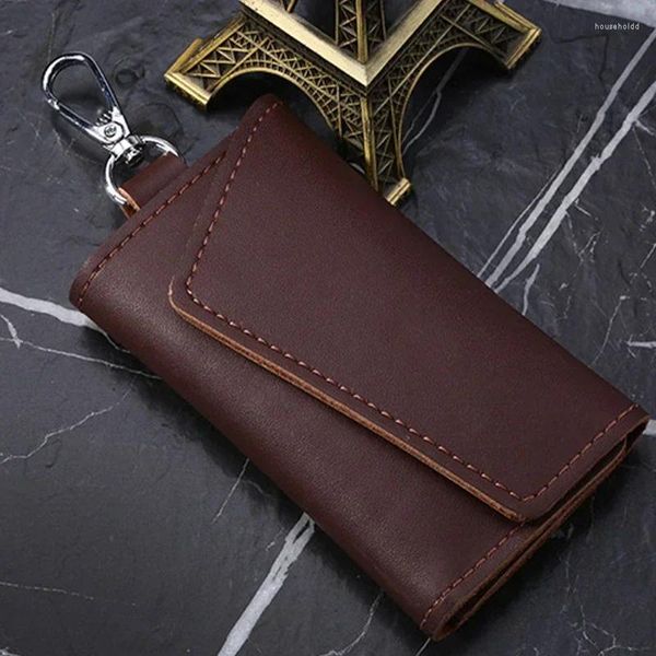 Porte-clés en cuir porte-clés hommes femmes porte-clés organisateur carte femme pour cartes sac d'affaires sac à main