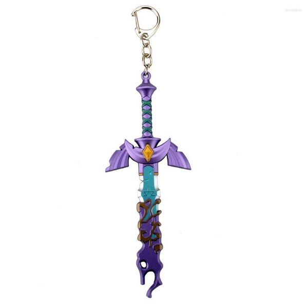 Porte-clés légende de Zeldas maître épée porte-clés royaume larmes pendentif pour hommes personnalité multicolore porte-clés en métal