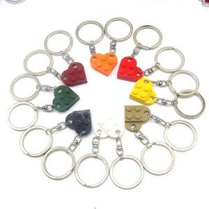 Keychains Lego Puzzle Key Splicing and Spliting Building Blocks Parp Love