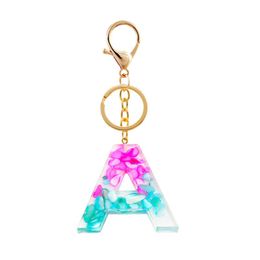 Keychains Letter Resin Key Chains Rings Hanger For Women Cute Car Acryl Glitter Keyring Charm Bag Paar GiftSkeyChains