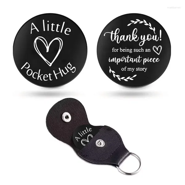 Keychains Littele Pocket Hug Token Relation longue distance Gift Inspirational Double face Coin Cadeaux pour femmes Amis