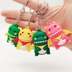 Keychains Little Devil Dinosaur Keychain Cute Charms Sieradentas hanger Key Ring For Men Women Anime Car Accessorie Smal22