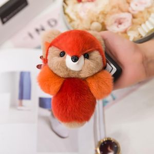 Keychains Lively Real Fur Little Charms Keychain Rex Toys Keyring Women Bag Ornament Multi Purpose Trinket Key Lanyard Gifts Enek22