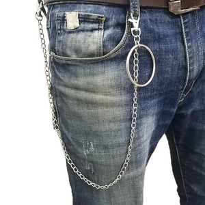 Sleutelhangers lange broek hipster punk straat grote ring sleutelhanger metalen portemonnee riem ketting unisex hiphop broek sleutel