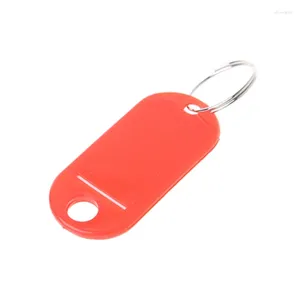 Porte-clés Lot de 10 porte-clés en plastique Key Split Ring ID Tags Nom Card Label Langue