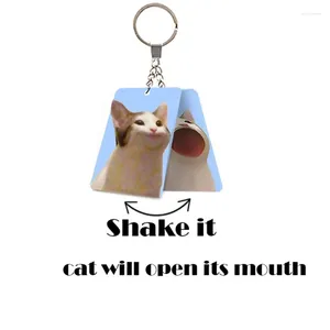 Porte-clés joli chat porte-clés chaton pendentif dynamique sac d'école de voiture ornements