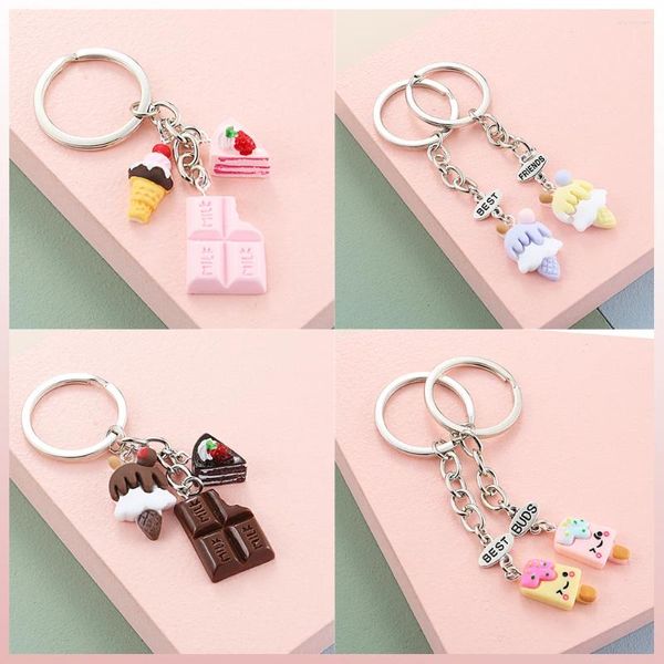 Porte-clés Belle Dessert Porte-clés Résine Simulation Chocolat Crème Glacée Étiquette Porte-clés Mini Sac À Main Pendentif Fille Cadeau Bijoux Accessoires