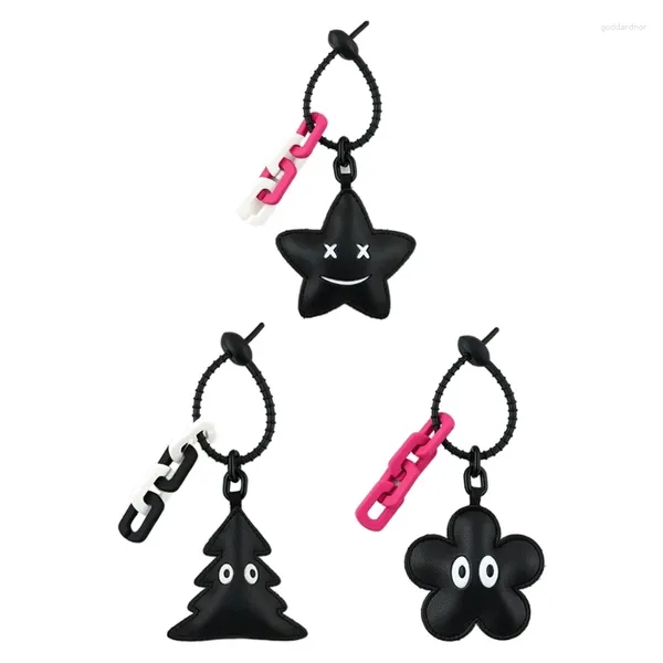 Keychains beaux Pu Flower Tree Star Pendant Pendre Câble Câble clés de la cale de la main douce Sac à main Sac Accessoire Hxba